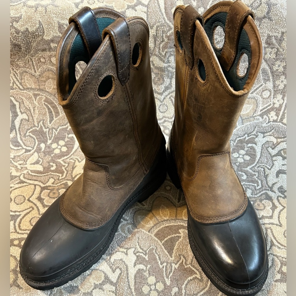READ Georgia Boot Mud Dog Pull On Work Boots Farm & Ranch Mismatched Size 9.5/10